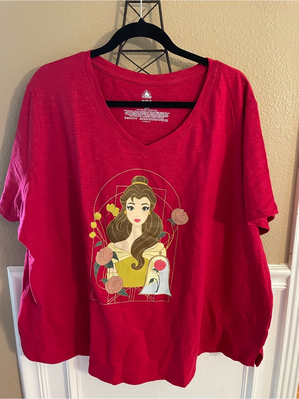 Disney Belle Short Sleeved Red Top 2X